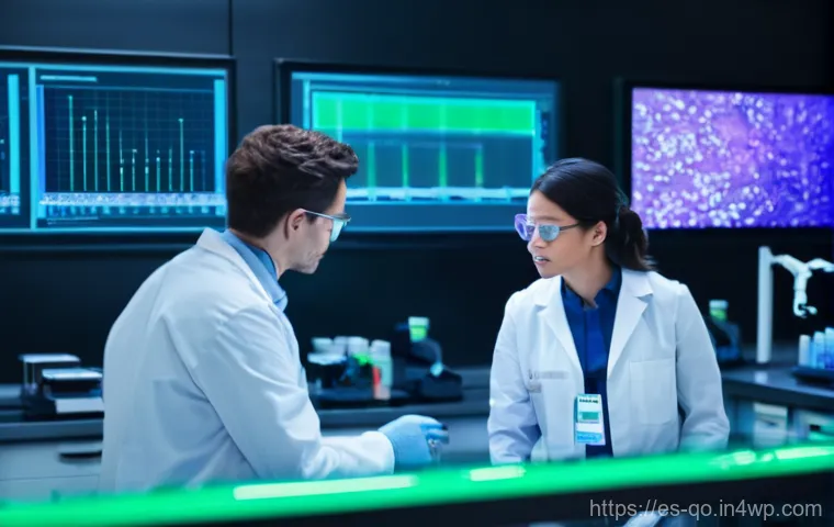 정밀 의학의 연구 및 개발 비용 예측 - Image Prompt 1: The Cutting Edge of Precision Medicine Research**