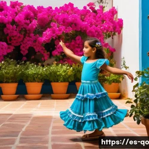 정밀 의학의 사회적 책임 - **Prompt:** A young Latina girl, around 7 years old, wearing a colorful, frilly flamenco dress and r...
