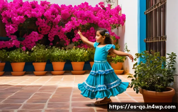 정밀 의학의 사회적 책임 - **Prompt:** A young Latina girl, around 7 years old, wearing a colorful, frilly flamenco dress and r...