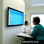 Home 23 정밀 의학의 공공 의료 시스템에서의 역할 - Photorealistic public hospital in Madrid, Spain, precision medicine consultation room, a diverse Spa...